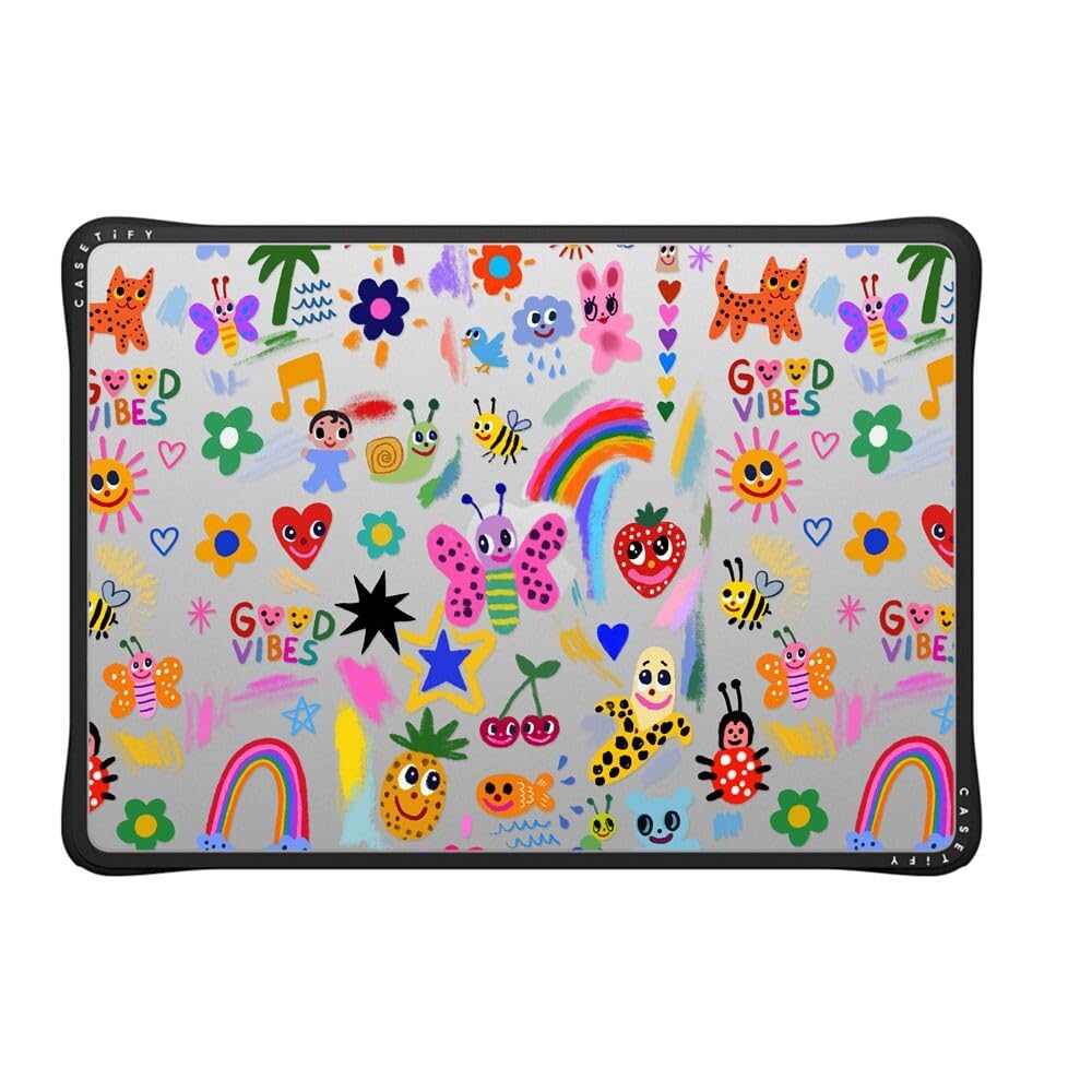 CASETiFY Impact MacBook Air 13.6" (M2-M5) Case [Cushioned Impact Corners/Scratch-Resistant/Anti-Slip Grip] - Clear Black