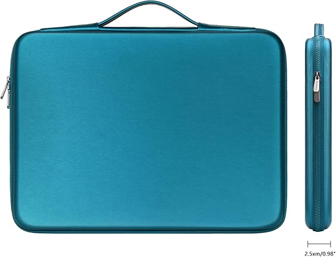 DOMISO 14 inch Laptop Sleeve with Handle Shockproof Computer Bag Waterproof EVA Protective Carrying Case for 14" ThinkPad E480/Yoga 920/13.5" Microsoft Surface Book/HP Pavilion 14 Stream 14, Teal