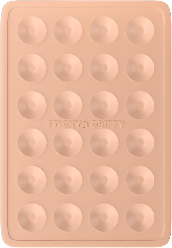 Suction Phone Case Mount, Sillicon Adhesive Phone Accessory for iPhone and Android, Hands-Free Fidget Toy Mirror Shower Phone Holder, Tiktok Videos and Selfies (Beige)