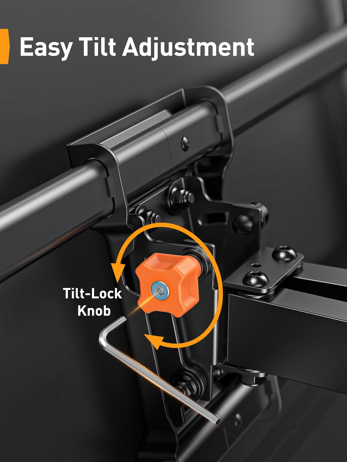 Perlegear UL Listed Full Motion TV Wall Mount for 42-90" TVs up to 132lbs