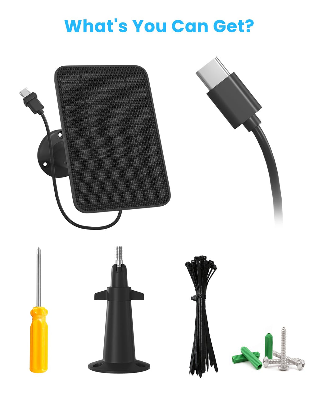 5W Solar Panel for Blink Camera Outdoor, Solar Panel Charger Compatible with Blink Outdoor 4 (4th Gen) Camera, Solar Panel w/Battery for Blink Camera, 9.8ft Cable Rubber Plug IP65 Waterproof, 2 Pack
