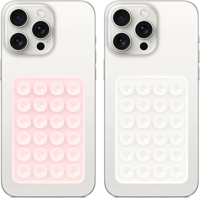 Giumel 2PCS Silicone Suction Phone Case Mount,Non Slip Suction Cup, Hands-Free Phone Accessories Holder for Selfies and Videos,Silicone Adhesive Stand Sticky for Cell Phone Rose red