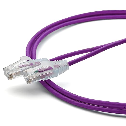 TRUECABLE Cat6 Component Rated Patch Cable, Unshielded (U/UTP), 5ft, Purple, 28AWG Solid Copper, Snagless 10G High-Speed Ethernet Cable, PoE++ 4PPoE 100W, UL Listed, RoHS-3, 1 Pack