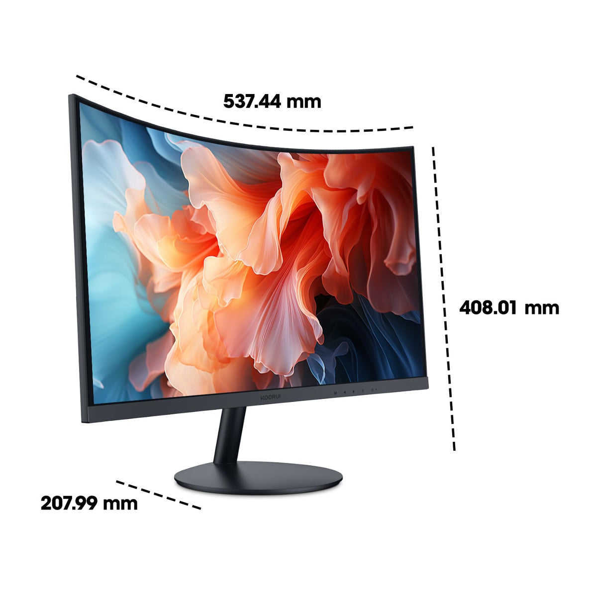 KOORUI 24 inch Curved Computer Monitor, FHD 100Hz VA 1500R PC Screen