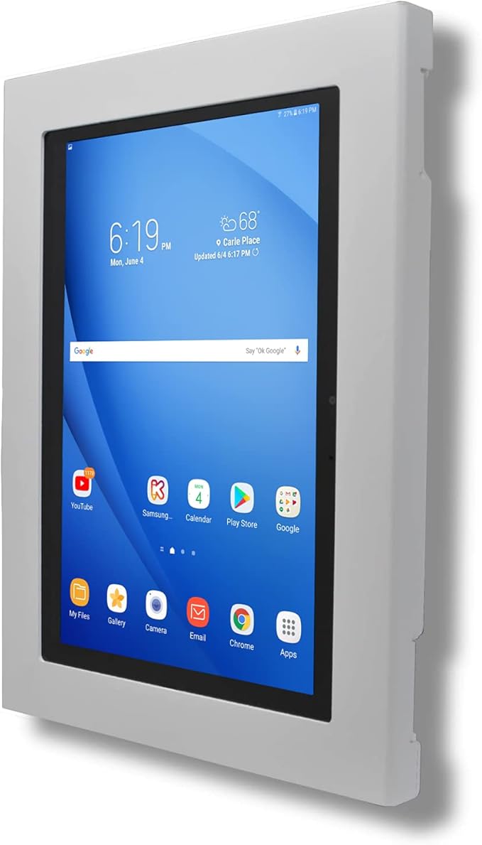 TABcare Locking Anti-Theft Metal Case for Samsung Galaxy TAB A 10.5" Tablet for Kiosk, POS, Store, Show Display, Time Clock (TAB A 10.5, White)