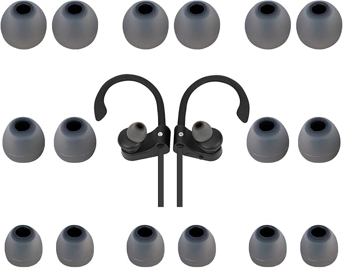 Earbud Tips Ear Bud Tips Soft Anti Slip Washable and Reusable Silicone Replacement Earbud Tips Fit Most in-Ear Earbuds(Inner Hole 3.8mm -5.1mm) 18pcs S M L