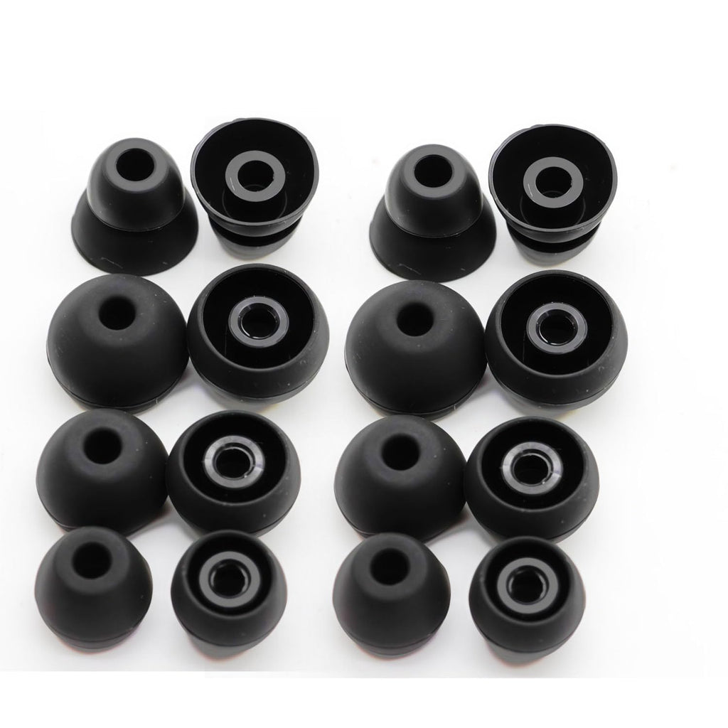 Aginkgo Replacement Ear Tips for Beats Urbeats2.0 Tour2.0 ibeats Beats x, Beats Flex Secure Fit for Powerbeats Pro Silicone Earbuds Washable Sweat-Resistant Noise Isolation 8 Pairs (Black)