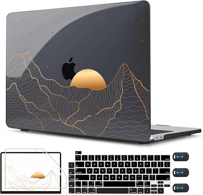 CISSOOK Compatible with MacBook Pro 13 Inch M2 M1 Case 2025-2016 Release A2338 A2251 A2289 A2159 A1989 A1706 Model, Plastic Hard Shell Case for MacBook Pro 13" with Touch Bar, Sun & Mountain