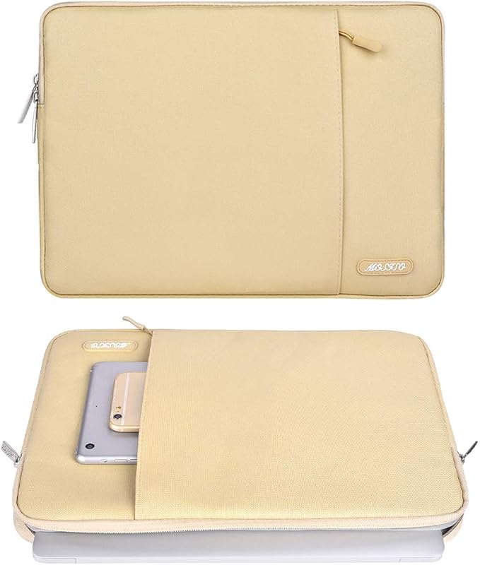 MOSISO Laptop Case 13 inch, 13 inch Laptop Sleeve Compatible with MacBook Air M4 M3 M2 M1 2025-2018 / Pro M2 M1 2025-2016, Polyester Vertical Computer Sleeve Bag with Pocket, Camel