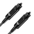 EMK Digital Optical Audio Cable [24 Feet/7.6M] - Slim Nylon Braided Toslink Fiber Optic Cable for Sound Bar, TV, Home Theater, PS4, Xbox, Blu-Ray Player & More - High-Speed SPDIF (Black1)