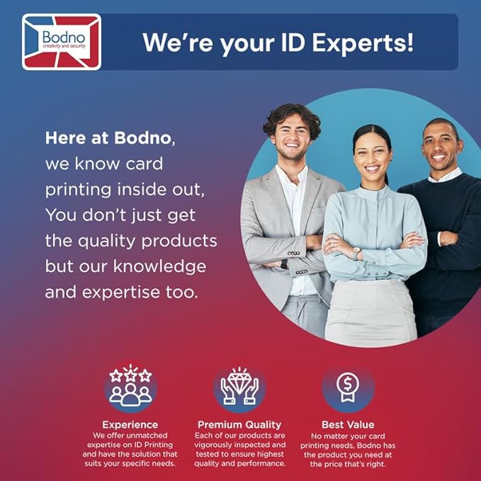Bodno Seaory S25 Single Sided ID Card Printer & Complete Supplies Package ID Software and Camera - Bronze Edition
