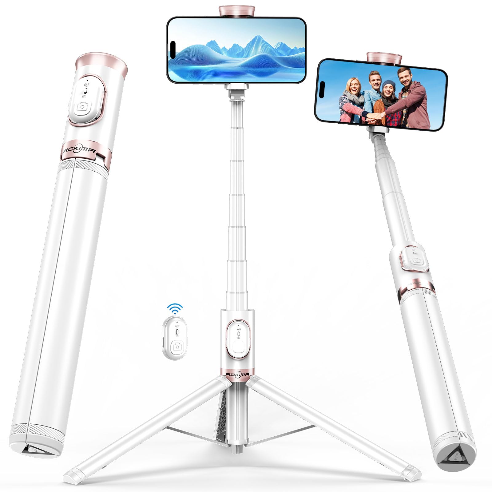 ACKIMA 67" Selfie Stick Tripod with Wireless Remote for iPhone and Android