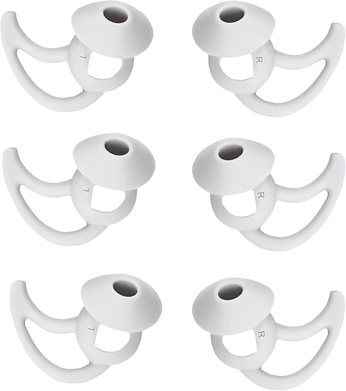 3 Pairs Earbuds Replacement Tips Large，Silver Earbud Tips ，Silicone Eartips Compatible with Bose QuietComfort and Sport Earphones