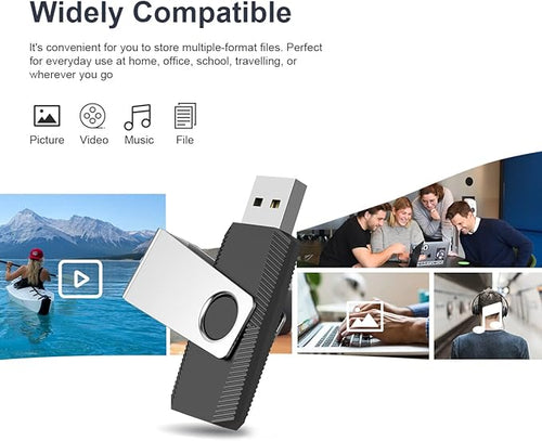 Aiibe 128GB USB Flash Drive 5 Pack Flash Drive 128GB Thumb Drive USB Drive USB 2.0 Memory Stick Jump Drives with Keychain (5 Colors: Black Red Cyan Green Purple)