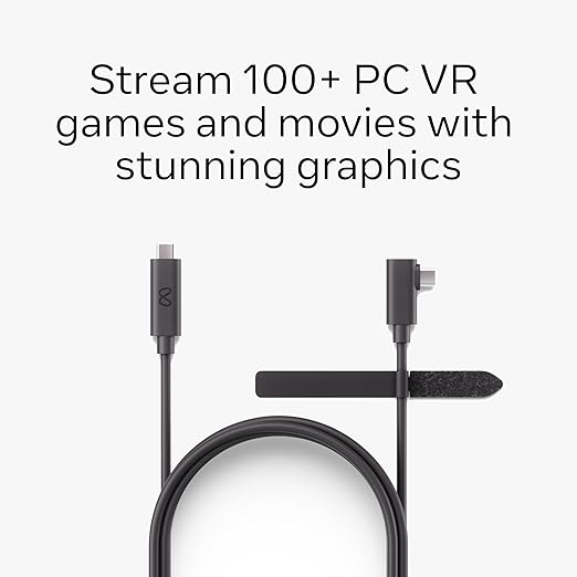 Meta Quest Link Cable - Virtual Reality Headset Cable for Quest - 16FT (5M) - PC VR