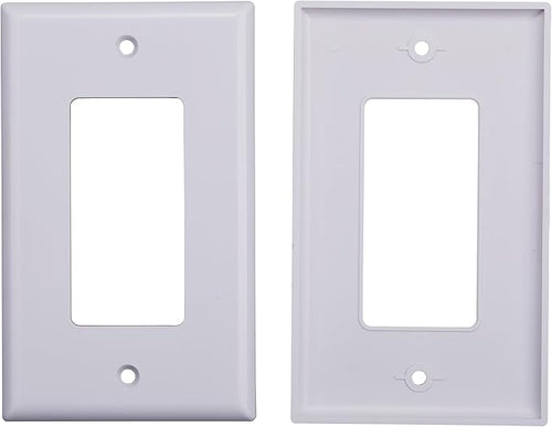 1 Port Keystone Wall Plate, Single Gang White Jack Insert for Ethernet, Coax, HDMI – Standard Size WallPlate Cover for Home & Office (10 Pack)