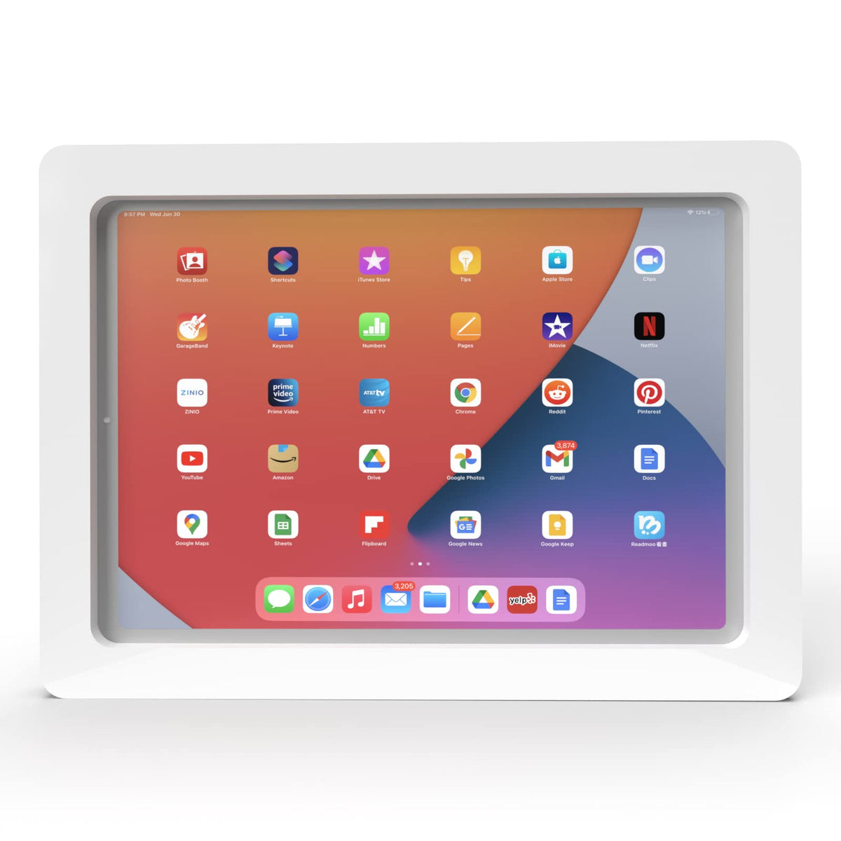 TABcare Anti-Theft Acrylic VESA Enclosure for Apple iPad mini 4/5 8" with Free Wall Mount Kit & 90-Degree Angle Charge Cable (iPad mini 4/5 8", White)
