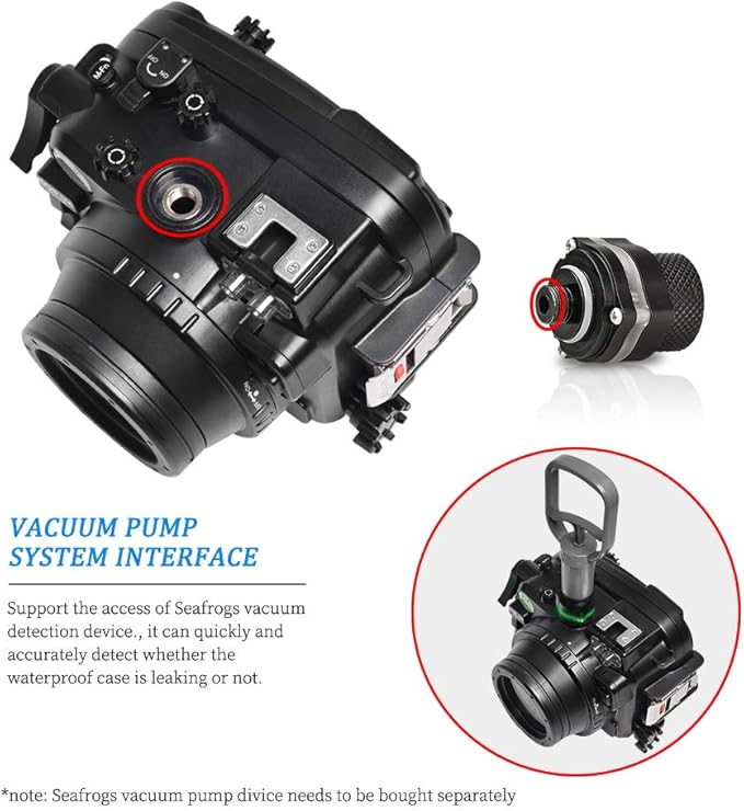Sea frogs Underwater Camera Case Compatible with Canon EOS M6 Mark II 28MM IPX8 40m/130ft Maximum Diving Depth Waterproof Camera Housing for Diving, Surfing, Rowing, Skiing