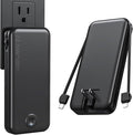 Portable Charger with Built in Cable and AC Wall Plug, USB C Power Bank 12000mAh 22.5W Super Fast Charging, Lightweight Portable Phone Charger Travel Battery Pack for iPhone, ect