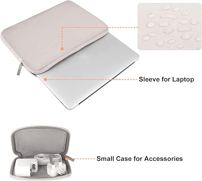 MOSISO Laptop Case 16 inch, 15-15.6 inch Laptop Sleeve Bag Compatible with MacBook Pro 16 inch, HP, Acer, Dell, Lenovo, ASUS Notebook, Neoprene Computer Sleeve Bag with Small Case, Rock Gray