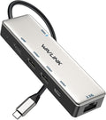 USB C Hub 2.5G Ethernet, WAVLINK 10Gbps USB C 3.2 Hub with 100W Power Delivery, 4K@120Hz HDMI 2.1, 3*USB3.2 Gen 2, 2.5G RJ45 Ports, Fit for MacBook Pro/Air iPad Dell HP Lenovo Asus Acer