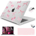 Teryeefi Case for M5 M4 MacBook Pro 14 inch 2025 2024 2023 2021 M4 A3112 A3401 A3185 M3 A2918 A2992 M2 A2779 M1 A2442, Hard Shell Cover + Keyboard Cover for 14 inch MacBook Pro, Cute Pink Bows