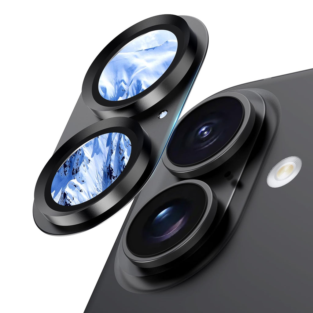 Wumigoo for iPhone 16/16 Plus/iPhone 17 Camera Lens Protector- Black