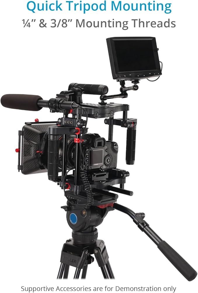 Power DSLR Camera Cage for DSLR DSLM Cameras Only. Adjustable Handles & 15mm Rod Adapter. Tripod Compatible. Comes with Quick-Release Plate (FC-CTH)