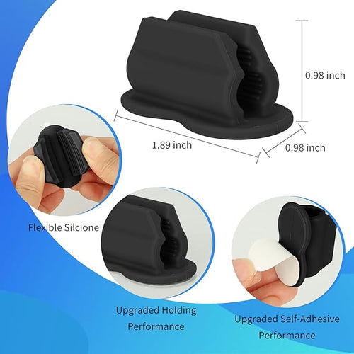 Adhesive Pen Holder Pencil Holder for Desk Wall Clipboard Notebook Car 12PCS Dry Erase Marker Holder for Whiteboard Fridge Office Accessories Teacher Supplies Classroom Must Haves (12PCS Black)