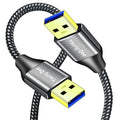 USB 3.0 A to A Male Cable 3 ft,Super Speed Type A Male to Male Cable USB 3.0 Double End USB Cord for Hard Disk, Cameras,Laptop Cooler, DVD Player and More (3FT/1M)
