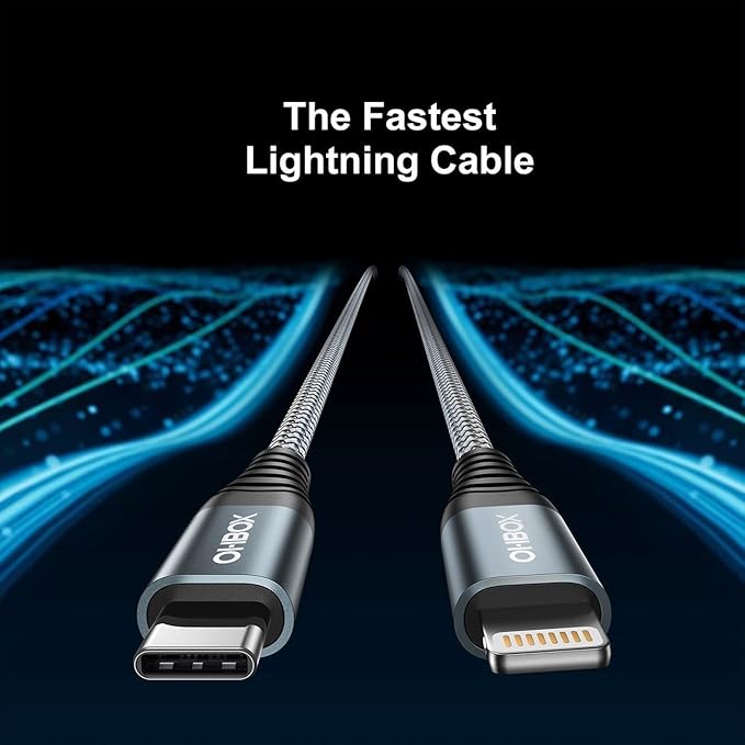ohbox USB C to Lightning Cable 6FT 2Pack MFi Certified USBC iPhone Charger Cord Heavy Duty Type C iPhone Cable Compatible with iPhone 14 13 12 11 Pro Max Mini 8 Plus SE iPad and More