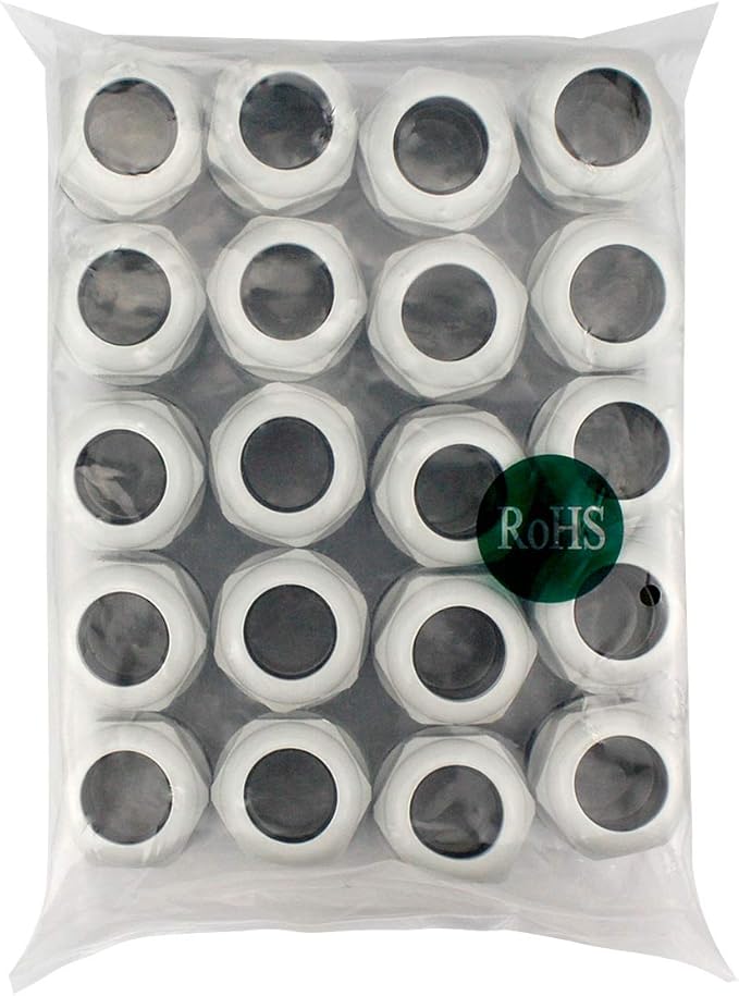 XHF 20 Pcs 1" IP68 Strain Relief Nylon Cord Grip Waterproof NPT Cable Glands Adjustable UL Listed and RoHS Compliant (Grey)