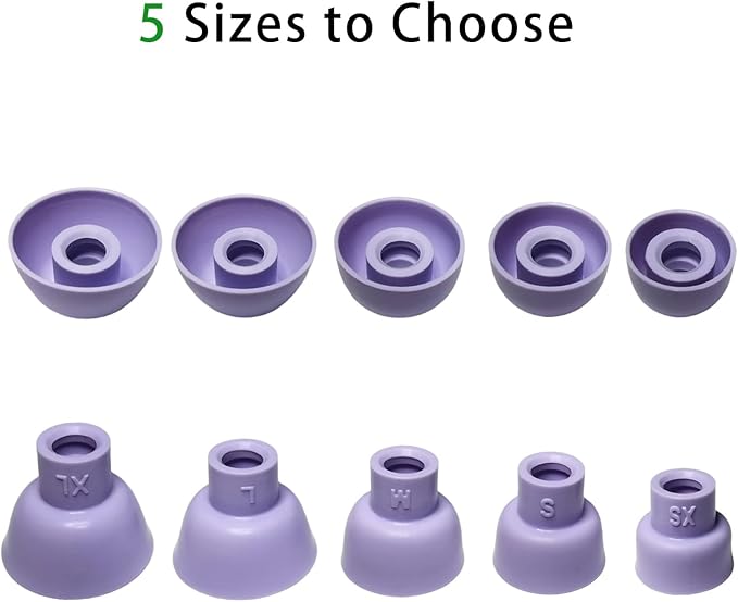 Replacement Earbud Tips for Powerbeats Pro2 Ear Tips [10 Pairs] – XL/L/M/S/XS Silicone Earbuds Tips Compatible with Beats Studio Buds/Beats Fit Pro/Solo Buds, Purple