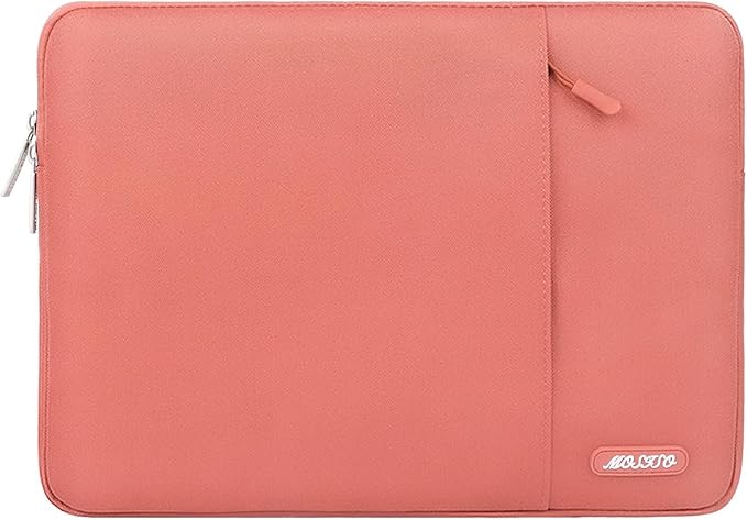 MOSISO Laptop Case 13 inch, 13 inch Laptop Sleeve Compatible with MacBook Air M4 M3 M2 M1 2025-2018 / Pro M2 M1 2025-2016, Polyester Vertical Computer Sleeve Bag with Pocket, Coral