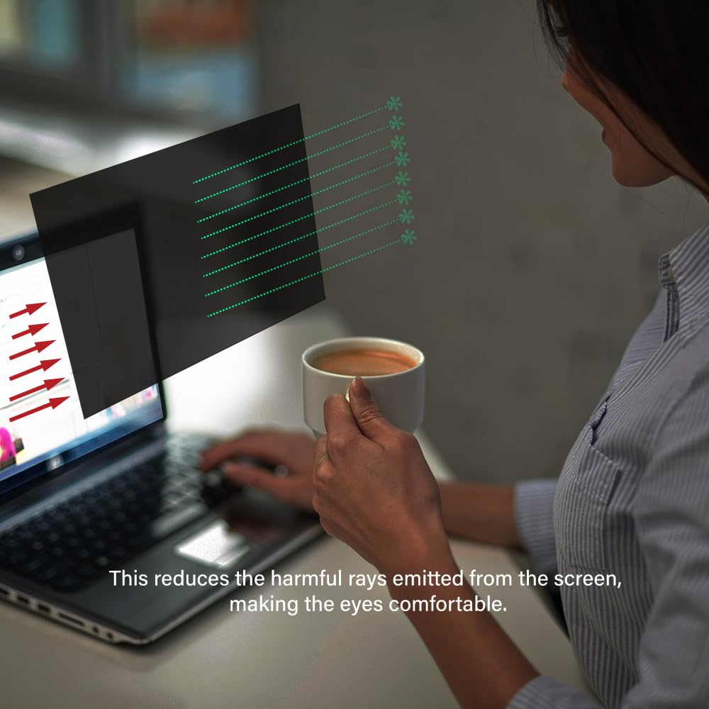WELINC 22 Inch - 16:10 Aspect Ratio - Computer Privacy Screen Filter for Widescreen Monitor - Anti-Glare - Anti-Scratch Protector Film - Protects Your Eyes from Harmful Glare and Blue Light