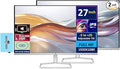 HP Series 5 527sa Monitor with Speakers (Replaces M27fwa) 27" 100Hz IPS FHD 99% sRGB 300 Nits Display, Adjustable Tilt, Flicker-Free, Anti-Glare, White/Silver w/DKZ USB Port Expander (2 Pack)