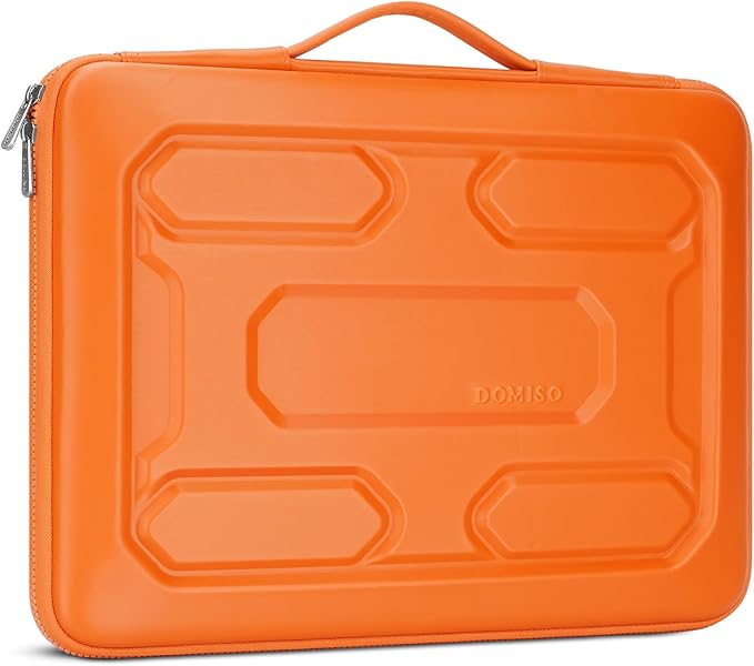 DOMISO 17 inch Laptop Sleeve with Handle Shockproof Waterproof EVA Protective Case for 17.3" ZBook Fury 17.3 G8/MSI GS73VR Stealth Pro/HP Envy 17/LG Gram 17"/ROG Strix GL702VS, Orange