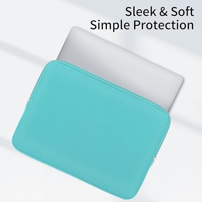 RAINYEAR 15.6 Inch Laptop Sleeve Protective Case Soft Lining Zipper Cover Padded Carrying Bag Compatible with 15.6" Notebook Computer Ultrabook Chromebook (Blue, Upgraded Version)