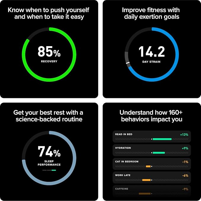 WHOOP Life - 12 Month Membership-24/7 Activity and Sleep Tracker, Personalized Coaching, Menstrual Cycle Insights- 14+ Day Battery Life