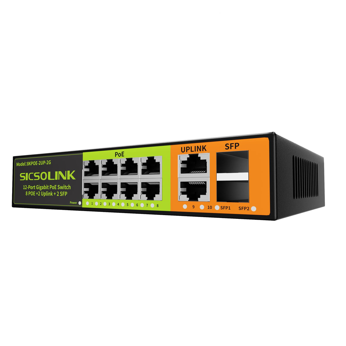 SICSOLINK 8 Port Gigabit PoE+ Switch 120W