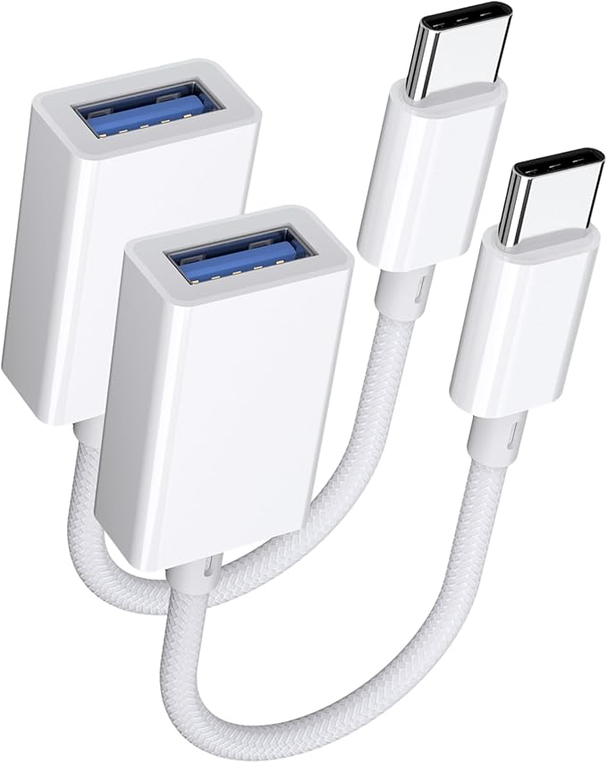 USB C to USB 3.0 Adapter 2 Pack, USB C Male to USB Female OTG Cable Thunderbolt3 to USB Adapter Compatible with MacBook Pro/Air, iPhone 16 Pro Max/16 Plus/16/15, Galaxy S24/S23/S22/S21