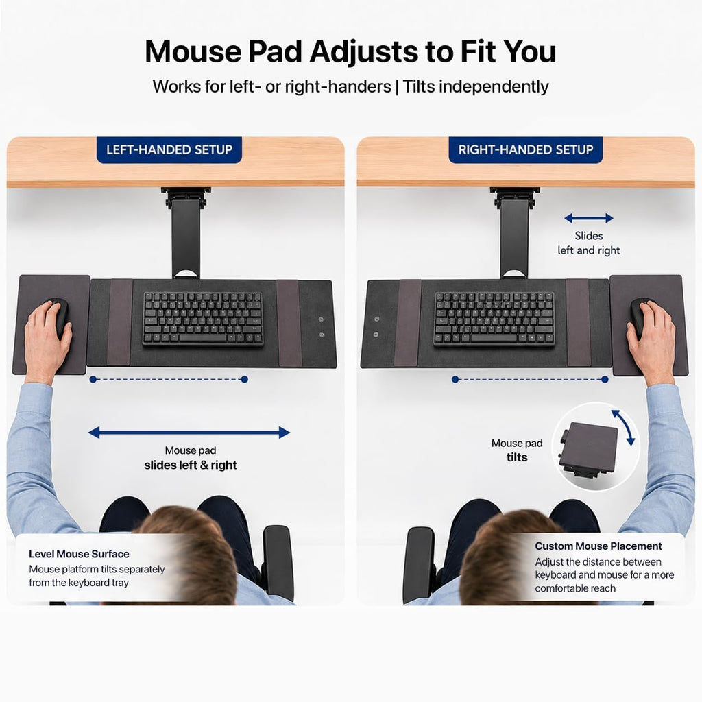 Uncaged Ergonomics Under Desk Keyboard Tray Slide Out & Keyboard Holder