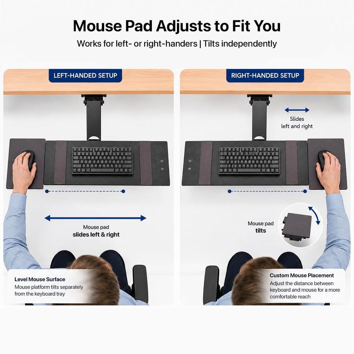 Uncaged Ergonomics Under Desk Keyboard Tray Slide Out & Keyboard Holder