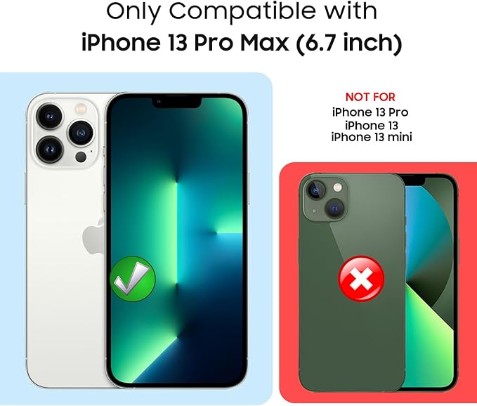 Magnetic for iPhone 13 Pro Max Case, Compatible with MagSafe, Built-in Camera Lens Protector, Logo View, Military Grade Drop Proof Phone Case Cover, Black