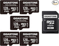 GIGASTONE 128GB Micro SD Card 5-Pack, A1 V30 4K Video Recording, Compatible with Security Camera, Dash Cam, Drone, 100MB/s MicroSDXC Memory Card UHS-I, with Adapter