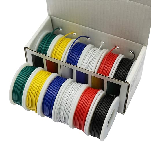 Hook up Wire Kit (Stranded Wire Kit) 24 Gauge 6 Colors 32.8 feet Each Electrical Wire 24 AWG PVC Wire