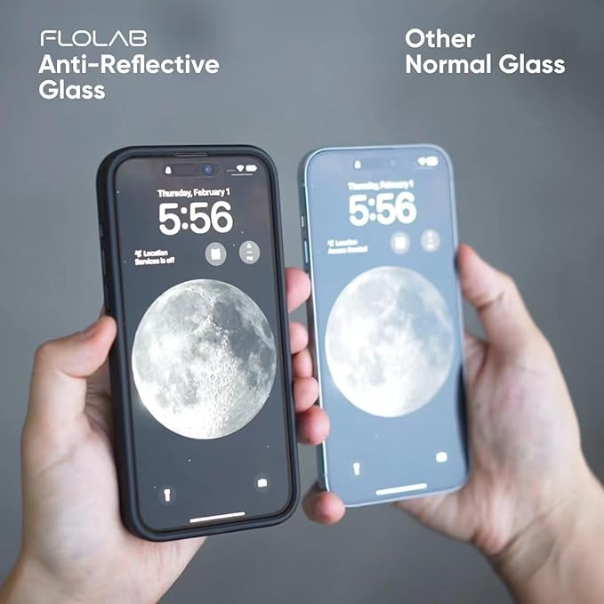 FLOLAB NanoArmour ONETIME PRO for iPhone 15 Plus Screen Protector, Anti-Reflective, Anti-Rainbow, 3D Tempered Glass, Ultra Clear, Edge Reinforced, Easy Install, Dust-Free, Scratch Resistant