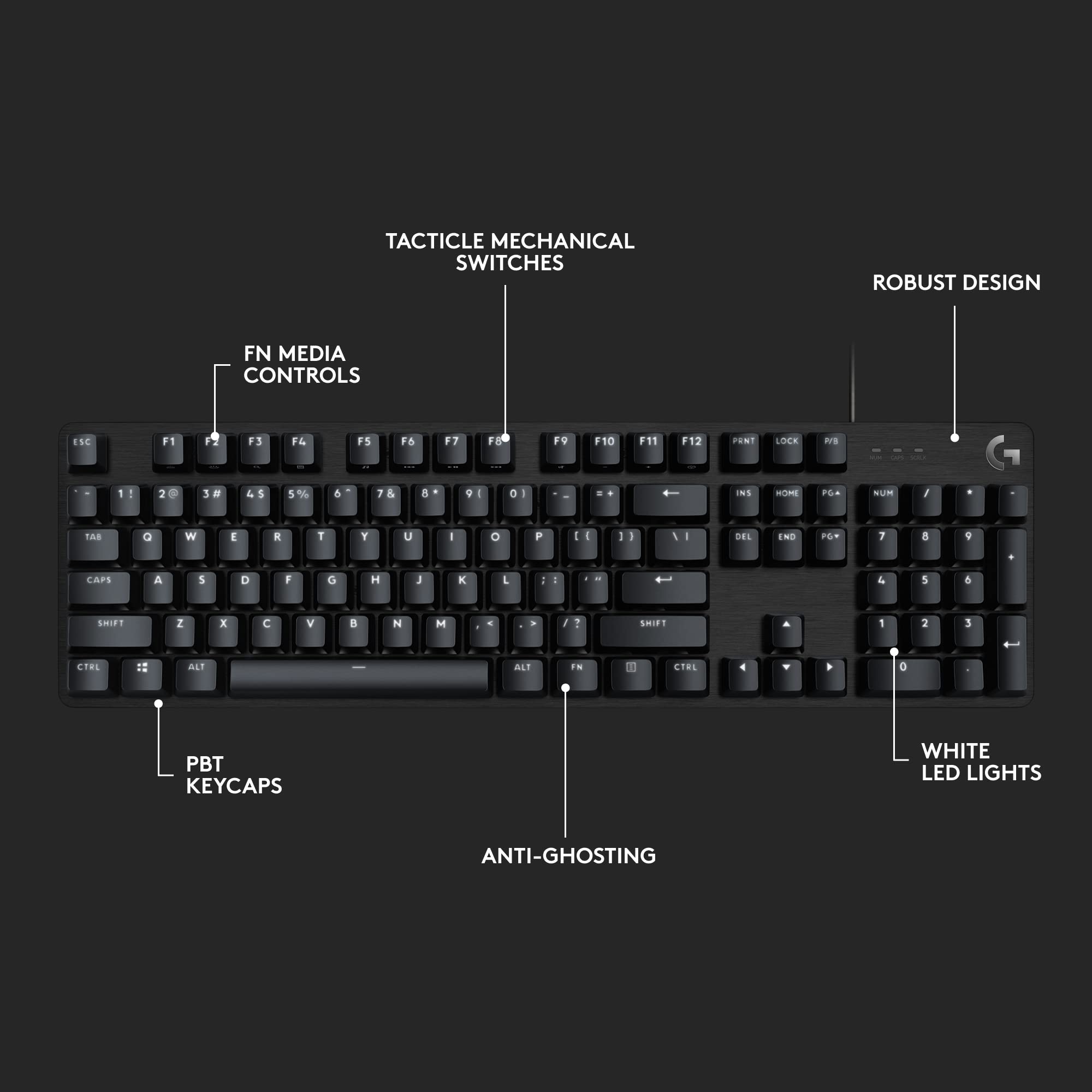 Logitech G413 SE Full-Size Mechanical Gaming Keyboard - Black