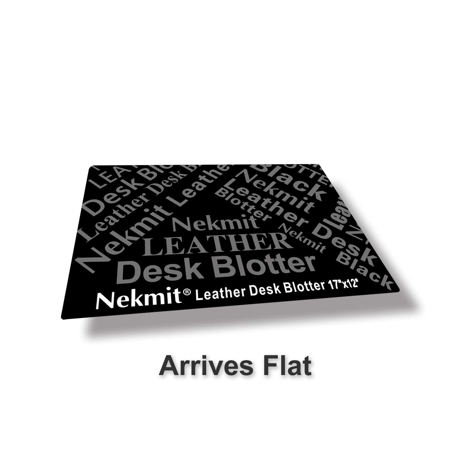 Nekmit Leather Desk Blotter Pad 17 x 12 Inches, Flat, Non-Slip, Waterproof, Black