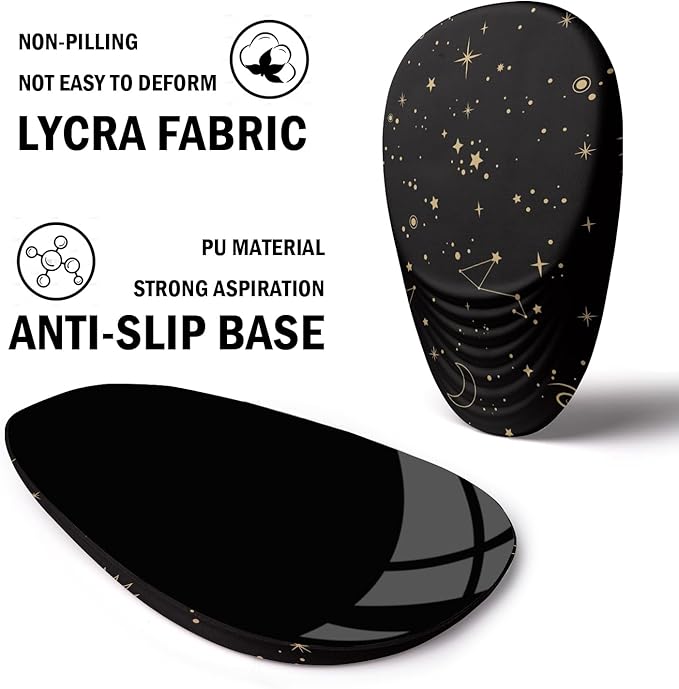 Ergonomic Mouse Pad with Wrist Rest Support,Mousepad Relief Carpal Tunnel Pain, Entire Memory Foam Mouse Pad with Non-Slip PU Base, Wireless Mouse Pad, Lovely Starry Sky